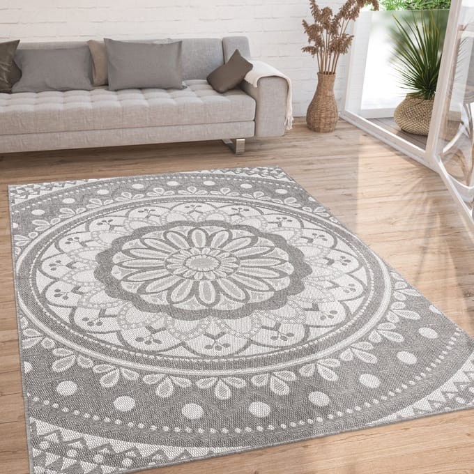Flycarpets Binnen en Buitenkleed - Vloerkleed Brescs - Grijs