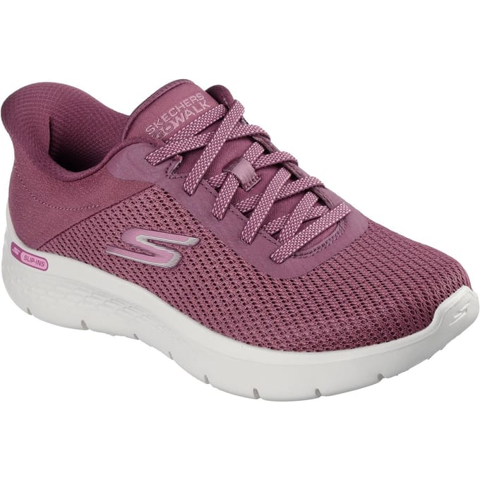 Skechers Go Walk Flex Textiel Dames Bordeaux Rode Sneakers