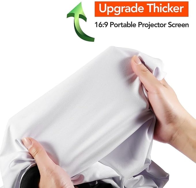 Projectorscherm Opvouwbaar - Draagbaar Scherm - Thuisbioscoop Creëren - 4K Projectie Ondersteuning - 133 inch - Wit