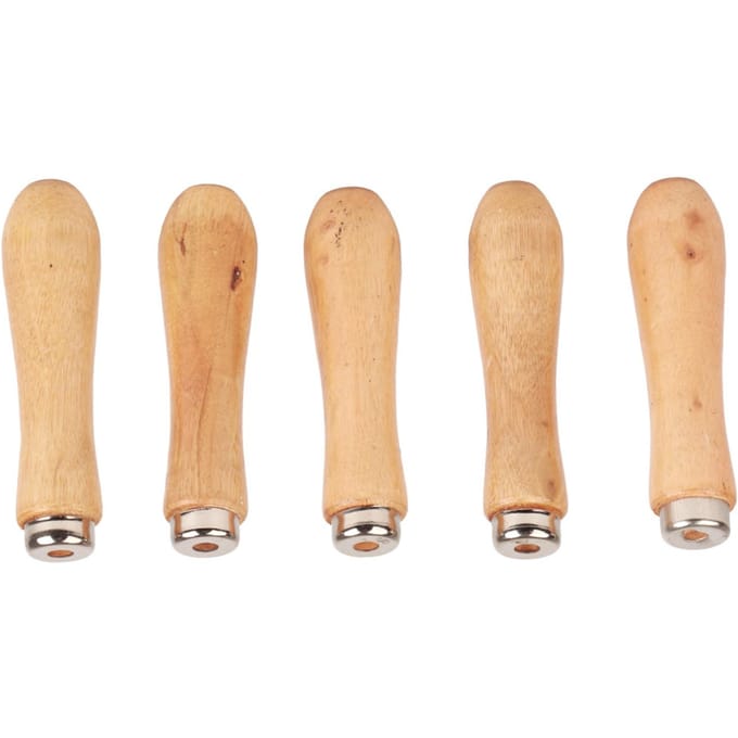 5 stuks Comfortabele Houten Vijlhandvat Vervangingsaccessoires Sieradengereedschapsaccessoires beige