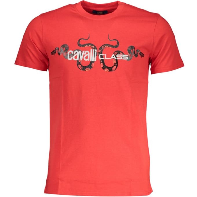 Cavalli Class Rosso Katoenen Heren T-Shirt