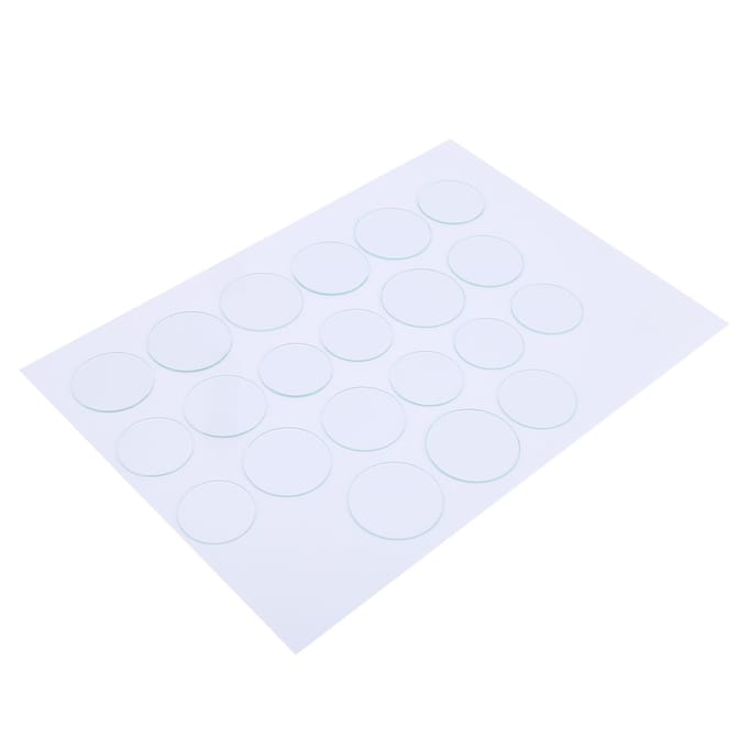 21 stuks 35?45mm Vlak Horlogeglas Lens Set Gladde Rand Hittebestendig Dikte 1.2mm white