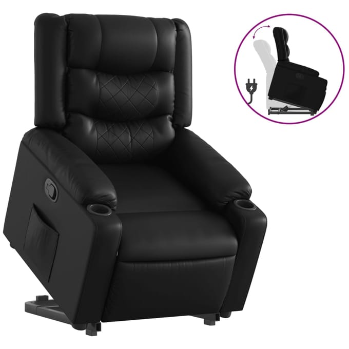 Vidaxl Verstelbare Fauteuil, Zwart, Bekleed met Kunstleer