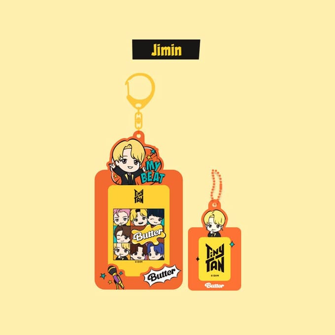 Bts (Bangtan garçons) TinyTAN Butter Photocard Keyholder, Officiel, Original, Authentique, K-POP, idole yellow