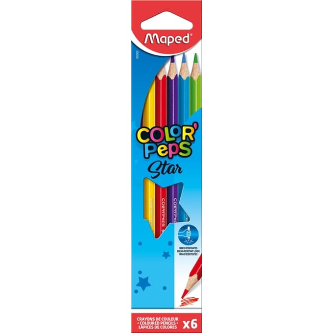 Kleurpotlood Maped Color'Peps Star set à 6 kleuren
