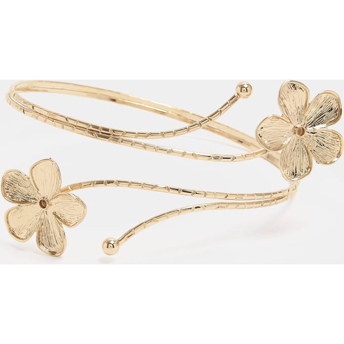 Yours Goudkleurige Bloemenarmmanchetsize One Size