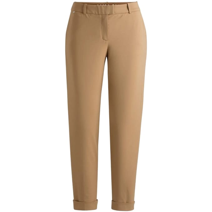 Boss Dames/Dames Effen Rechte Chino (Medium Beige)