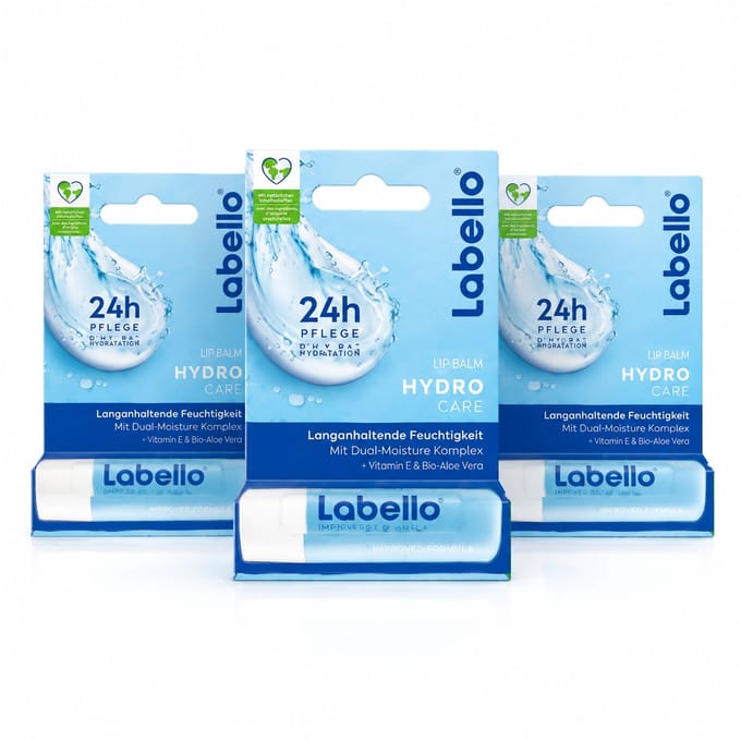 Labello | 3 x Hydro Care lippenbalsem | 24H Verzorging | SPF 15 | Lippenbalsem - Lipstick - Sheabutter - 3 stuks