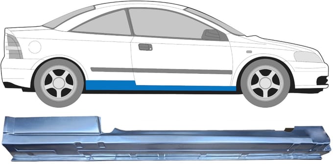 Volledige dorpel voor Opel Astra G 1998-2009 / Rechts / COUPE