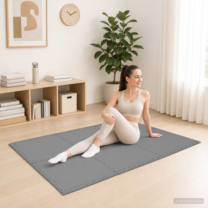 vidaXL - Vloermatten - 50 - st - Grijs - 18 - m² - EVA - Schuim