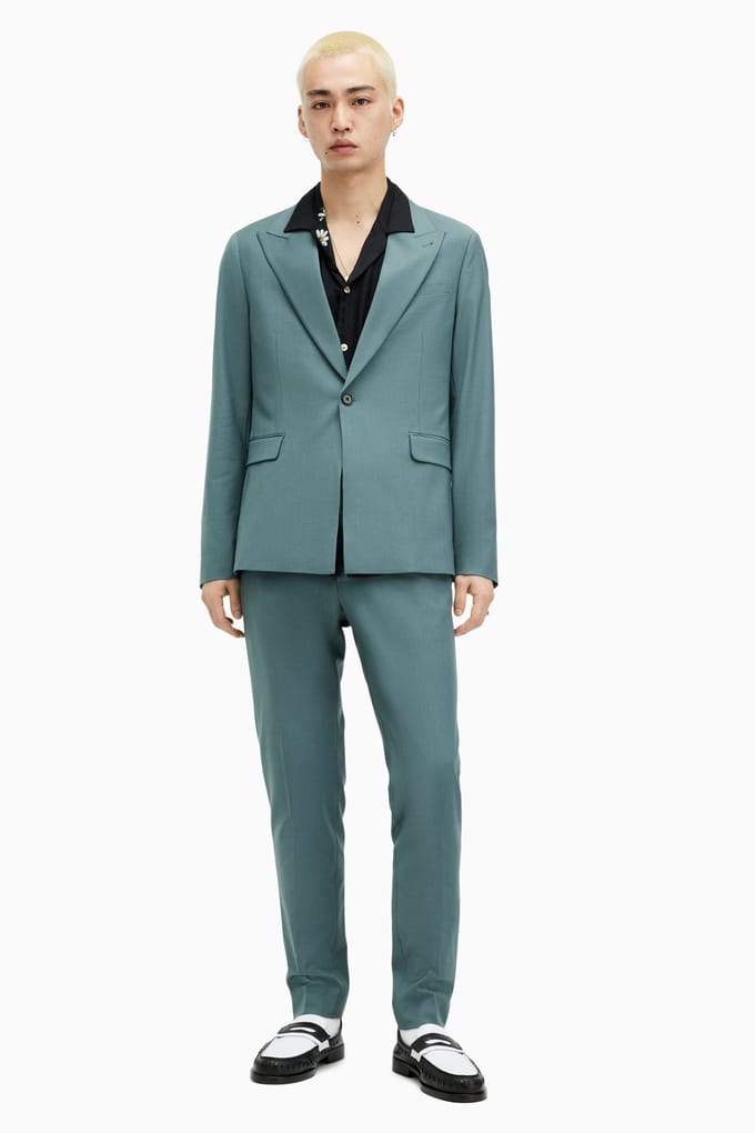 AllSaints Moad Blazer Petrol Blue Taglia: 44 | Blazers Outlet | Uomo | Blu