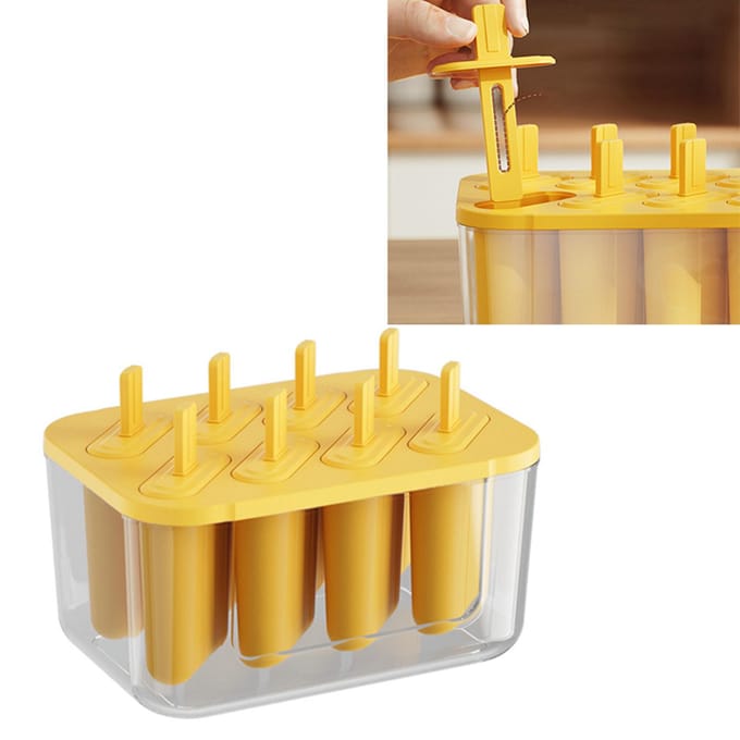 Moules à Glace Silicone Flexible 8 Pièces Moule à Glace Réutilisable Démoulage Facile DIY Fabricant de Glaces Congélateur multi
