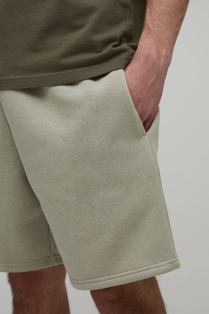Essential Relaxed Fit Jersey Short | Light Khaki | Size Small