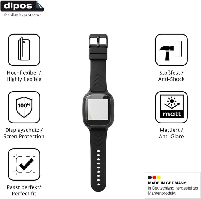 dipos FLEX – 2x Matte Screenprotector geschikt voor Zonaro BW-BLK-001 | Volledige Schermbescherming | Case-Friendly