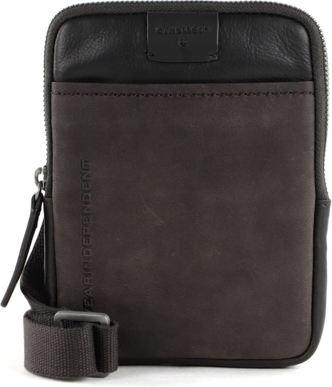 strellson Leren Schoudertas Brick Lane Brian Shoulderbag Dark Brown Bruine