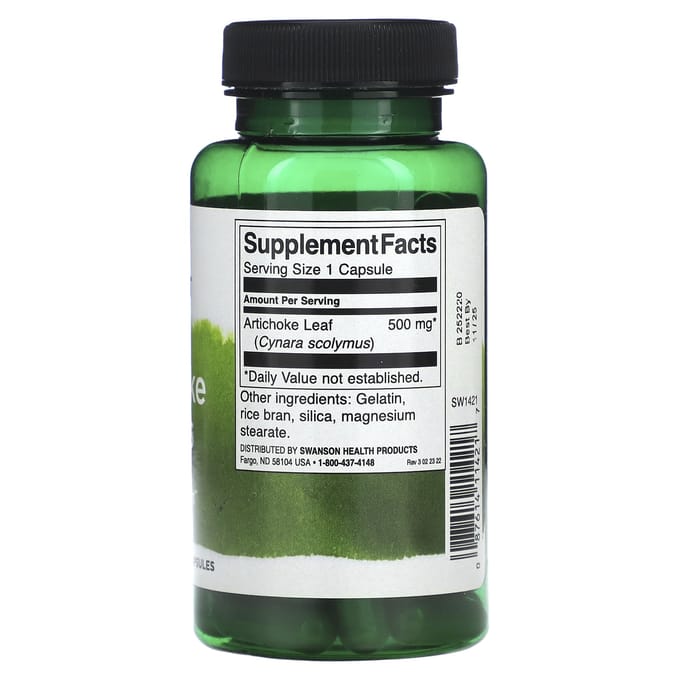 Artisjokblad, 500 mg, 60 capsules