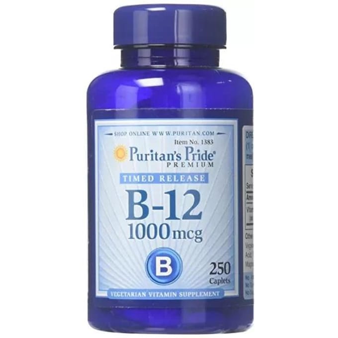 Puritan's Pride - Vitamine B-12 1000 mcg Vertraagde Afgifte 250  Caplets