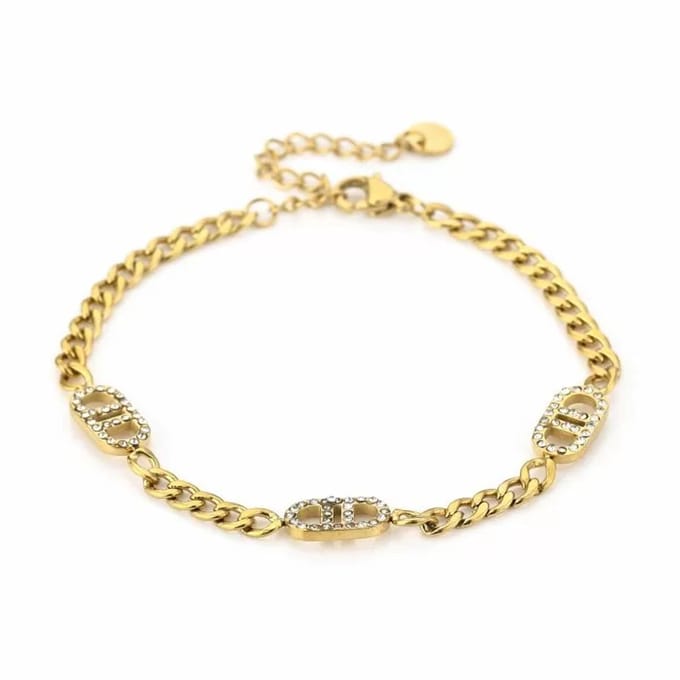 Bijoutheek Armband Good Life Witte Stenen Goud