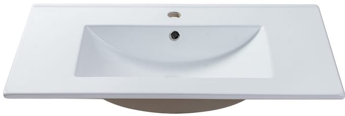 Vente-unique Rechthoekige keramische wastafel - Wit - 81 x 46,5 cm - MOTIAC