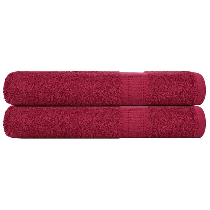 vidaXL - Handdoeken - FROGN - 2 - st - 100x200 - cm - 360 - g/m² - bordeaux