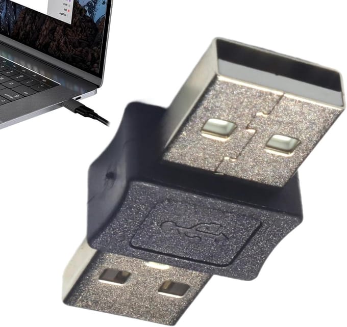 USB Adapter Vrouwelijk - Koppelstuk Rechte - Data Uitbreiding - Ruimtebesparend Ontwerp - 6 x 3 x 2 cm - Zwart