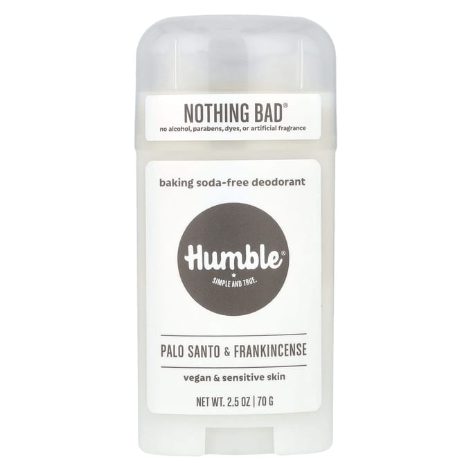 Humble Brands, Baking Soda-Free Deodorant, Palo Santo and Frankincense, 2.5 oz (70 g) white