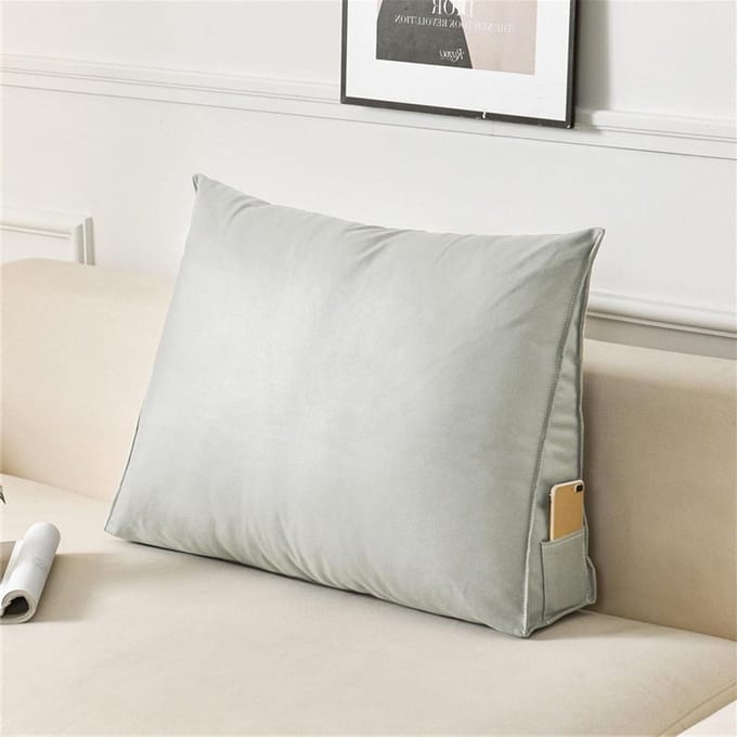 Wigkussen - Lendensteun - Comfortabel Lezen - Ergonomisch Ontwerp - 80 x 50 cm - Zilver