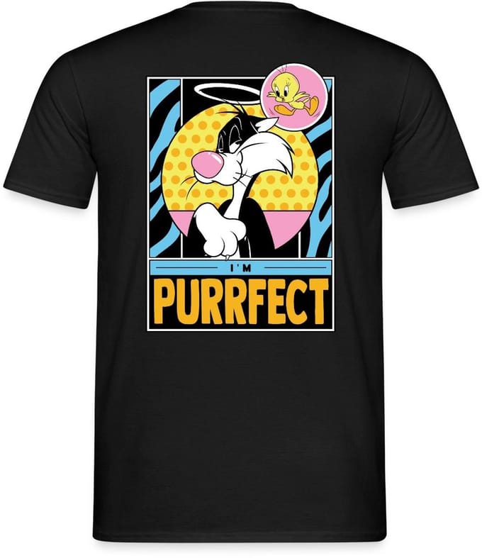 Looney Tunes Sylvester I'm Purrfect Grappig Design T-Shirt Heren