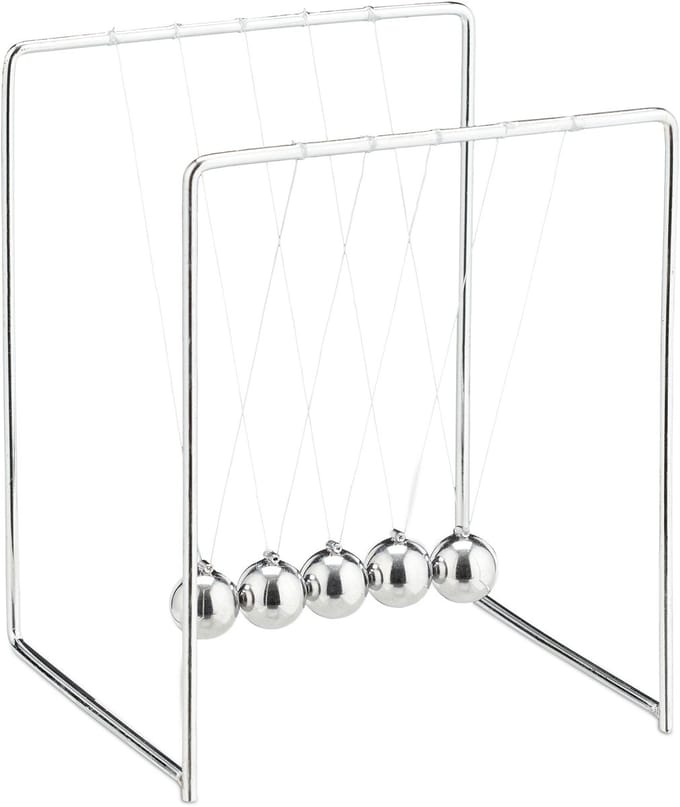 2 x newton cradle - 5 balanceerballen voor op het bureau - Newton pendel