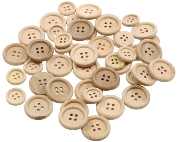 Decoratieve knopen naturel 1,5cm - 2,5cm 150 st