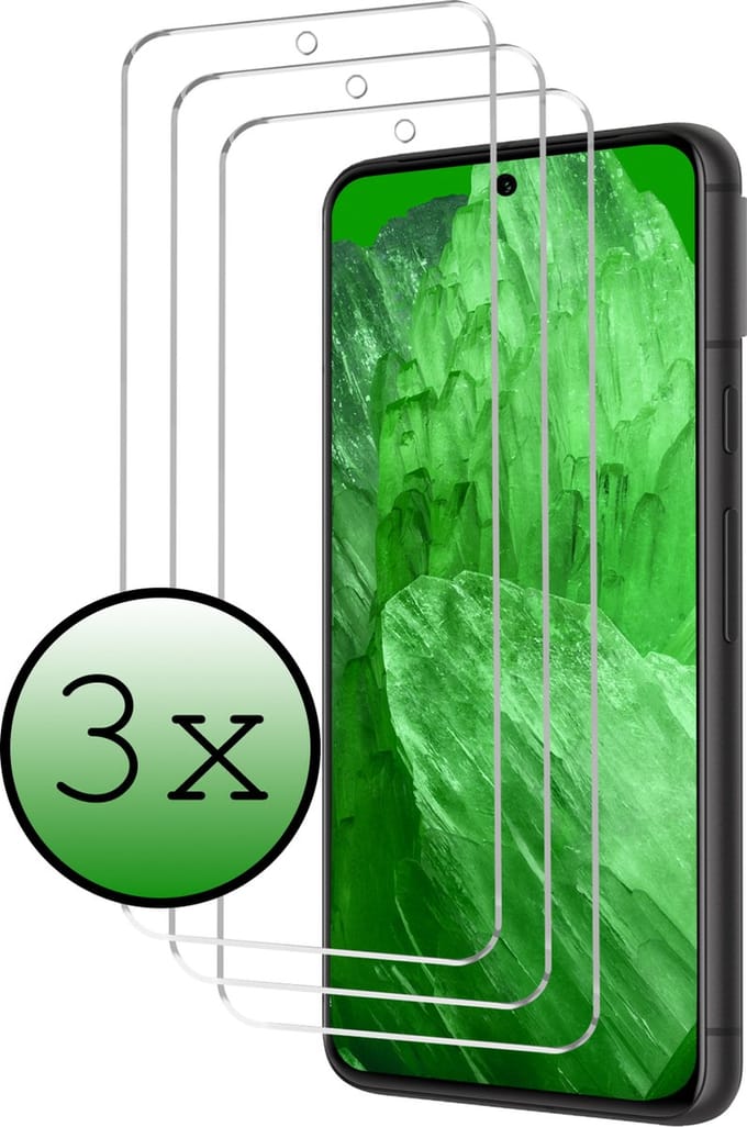 Screenprotector - 3 Stuks Geschikt voor Google Pixel 8a - Extra Sterk - Beschermglas - Gehard Glas - Tempered Glass - Screen Protector