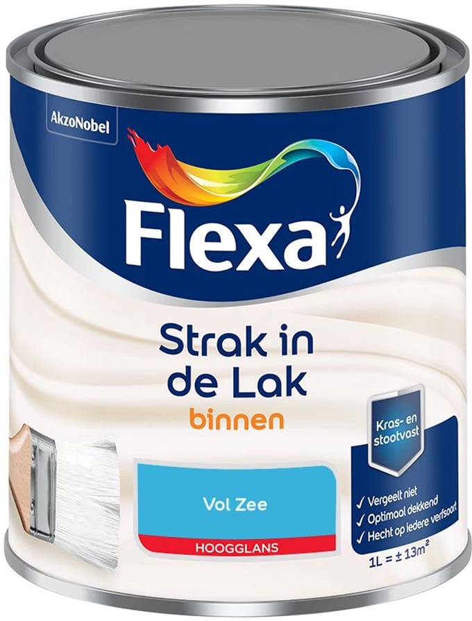 Flexa - Strak In De Lak Binnenlak Hoogglans - Vol Zee - Mengverf - 1 L