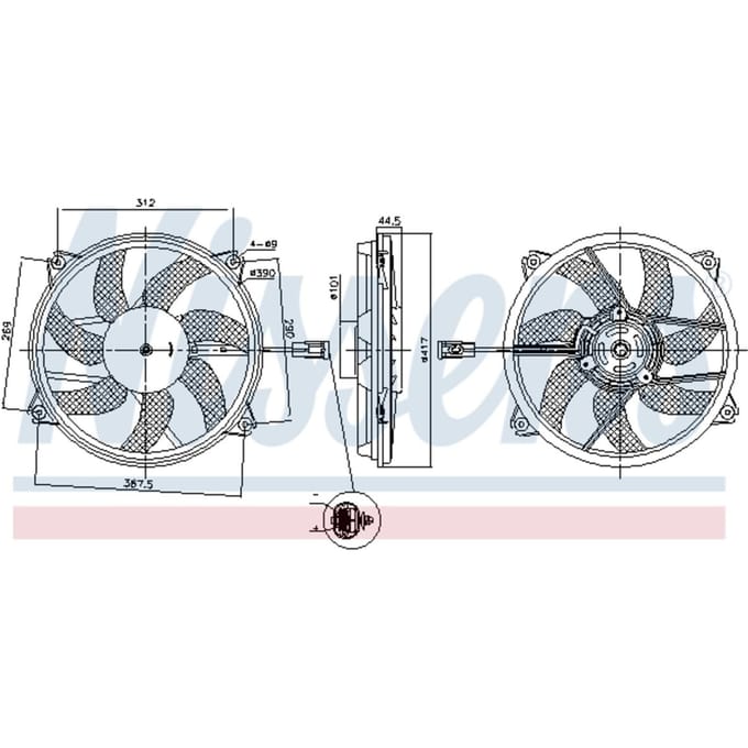 Koelventilatorwiel, motorkoeling NISSENS 850035