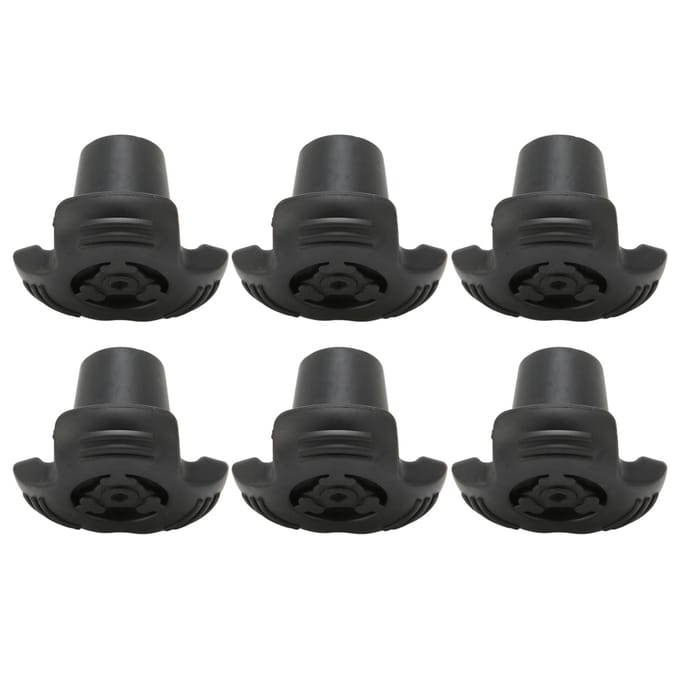 6 stuks Krukvoetdoppen Antislip Krukbeenpunten voor Wandelstok Kruk Stoelen 16mm black