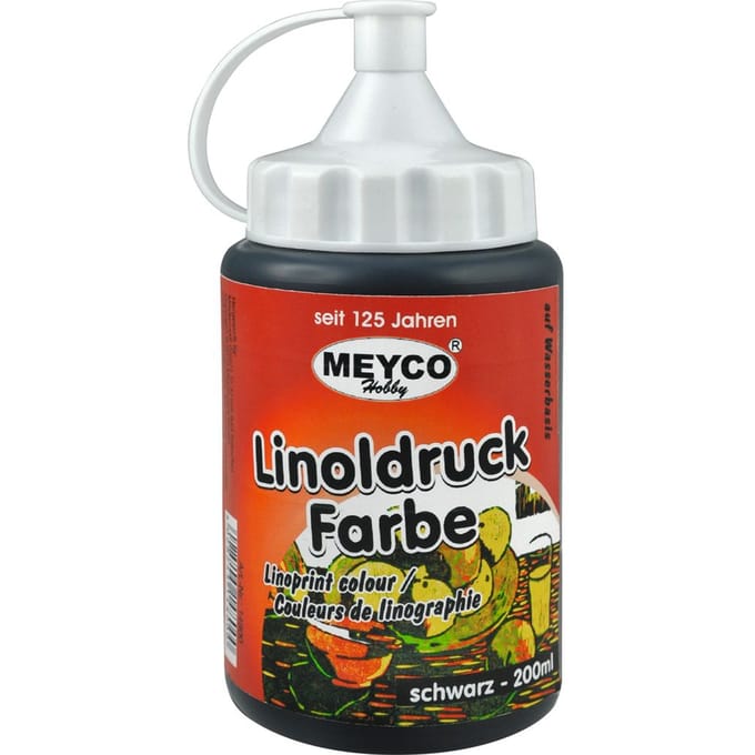 Linoleum inkt, zwart