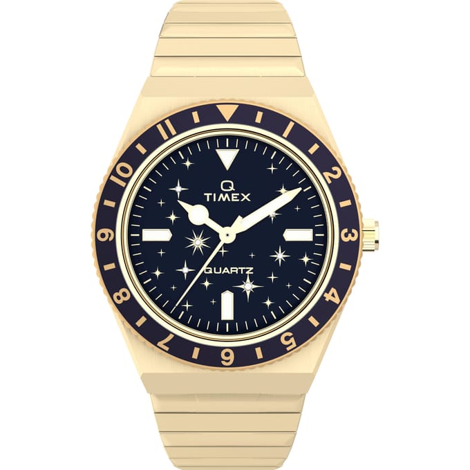 Timex Q Celestial TW2V53600 Horloge - Staal - Goudkleurig - Ø 36 mm