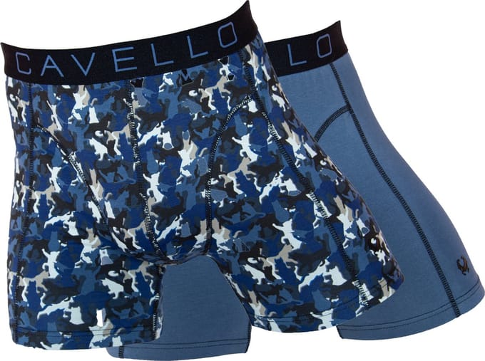 Cavello - 2-pack Boxershorts Blauw/ Blauw Print - Maat M