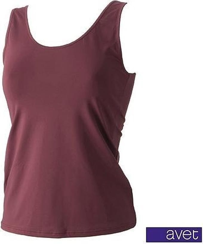 Avet Dames hemd microfiber 7591 - Polyamide dames onderhemd - Naadloos Singlet - Bordeaux / M