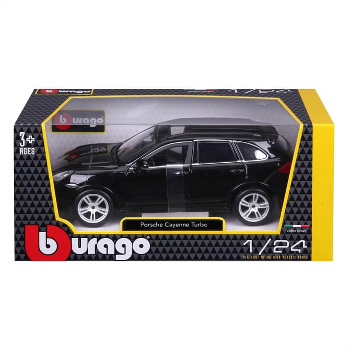 Porsche Cayenne Turbo zwart 1:24 Bburago 21056