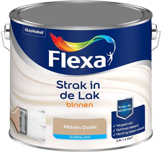 Flexa - Strak In De Lak Binnenlak Zijdeglans - Midden Dadel - Mengverf - 2,5 L