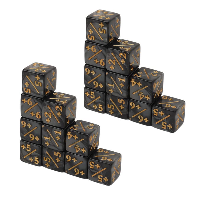 20 STUKS 6-zijdige Nummer Dobbelstenen Set Zwart Lichtgewicht Slagvastheid 16mm Nummer Dobbelstenen voor Bordspellen black