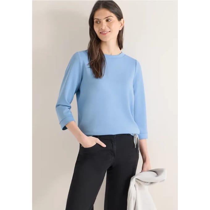 Cecil Dames Soft Touch Shirt in Blauw, Gr: XXL