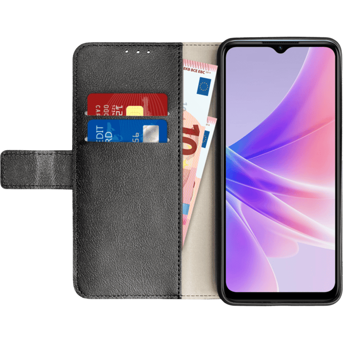 Just in Case OPPO A77 Portemonnee Hoesje Zwart