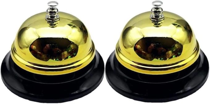 Service Bel - Klant Ding Bel - Hulp Vragen - Helder Geluid - 2 stuks - Goud