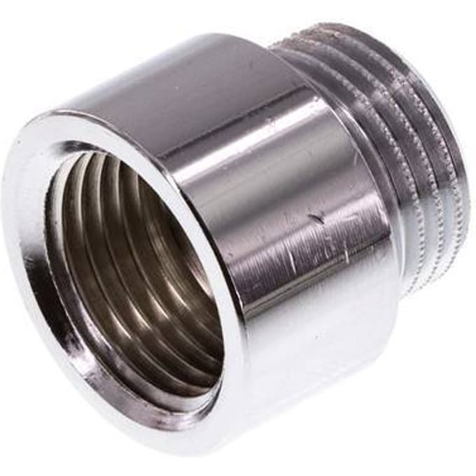 G 1/2'' F/M Verchroomd Messing Verlengstuk DIN 3523 - 15 mm [2 Stuks]