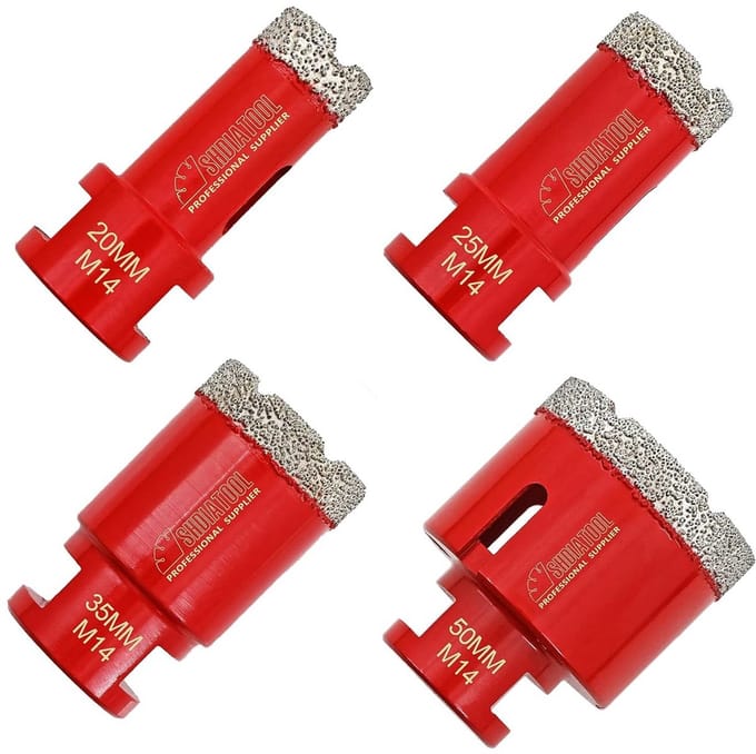 Set Diamantboor Boren voor Tegels Graniet en Marmer 20-50mm Rood