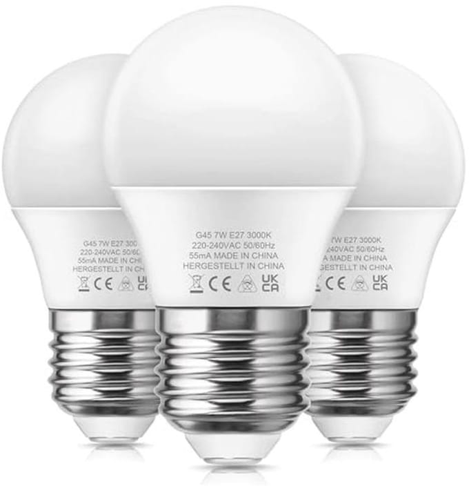 E27 LED-lamp 7W G45 Warmwit 3000K 600 Lumen 3 Stuks