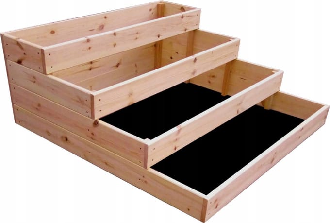 Moestuinbak - 4 lagen - 120x120x40 cm - met gronddoek
