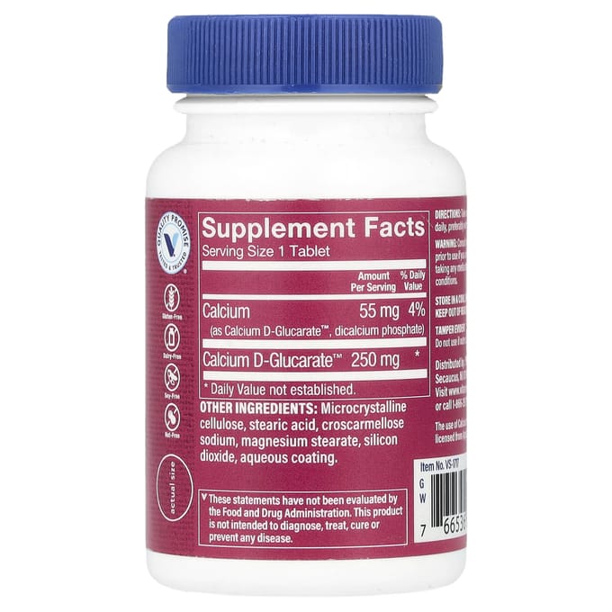 The Vitamin Shoppe, Women's Calcium D-Glucarate™, 250 mg, 60 tablets