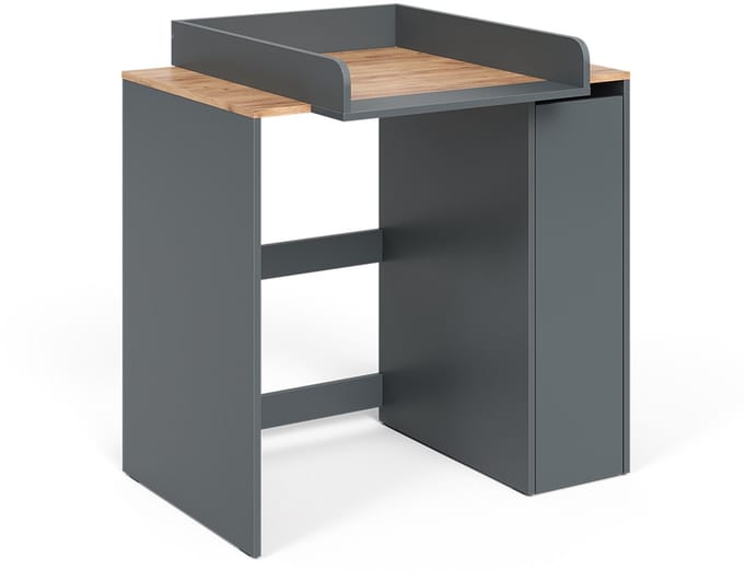 Vicco Viktor Wasmachinekast – 93.6 x 88.2 cm 2 delen met aankleedkussen Antraciet/gouden eik